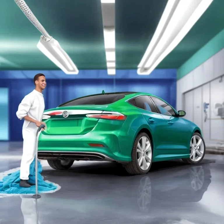 Técnico lavando coche con espuma activada - Foam washing and interior vehicle cleaning